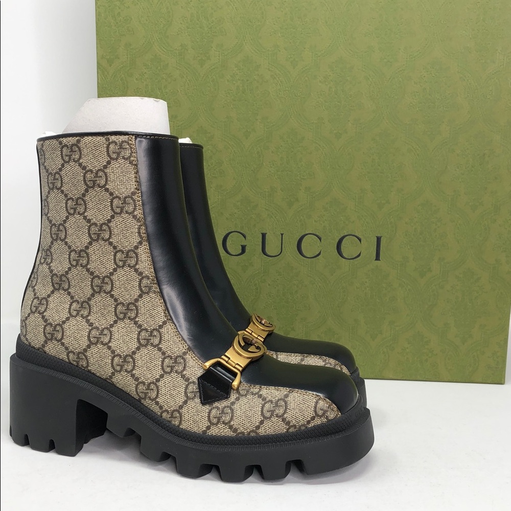 Gucci GG Supreme Authentic Women’s Ankle Boots 670412-2OQ50-9753 - Size 34.5